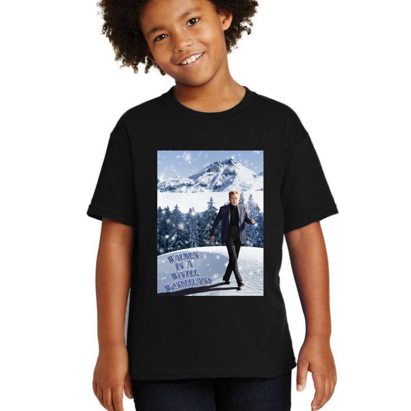 Walken In A Winter Wonderland Youth T-Shirt Boy Black