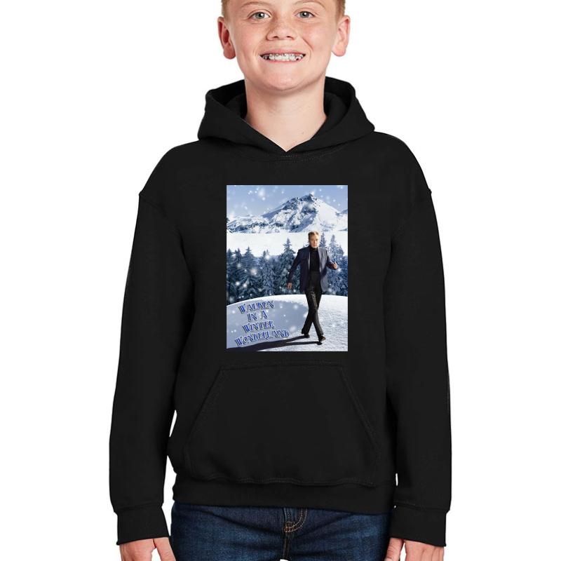 Walken In A Winter Wonderland Youth Hooded Sweatshirt Boy Black