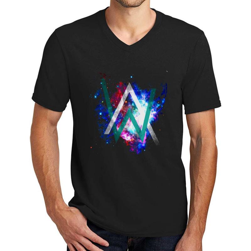 Alan Walker Tshirt Unisex V-Neck T-Shirt Men Black