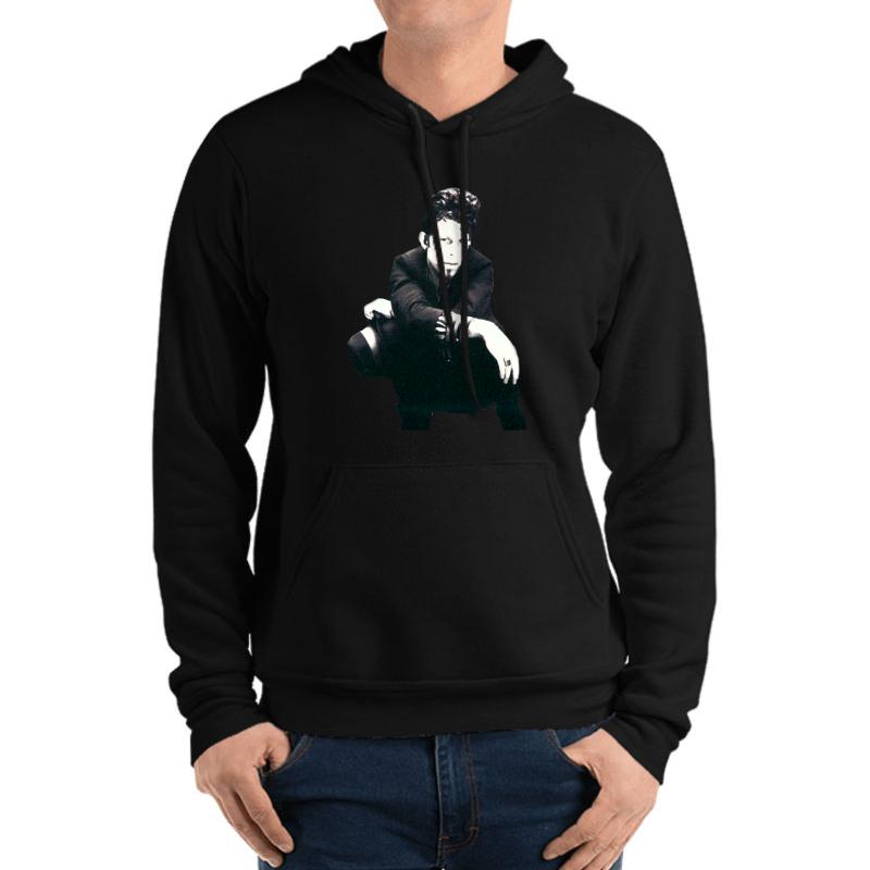 Tom Waits Image Unisex Hooded Sweatshirt Men Black