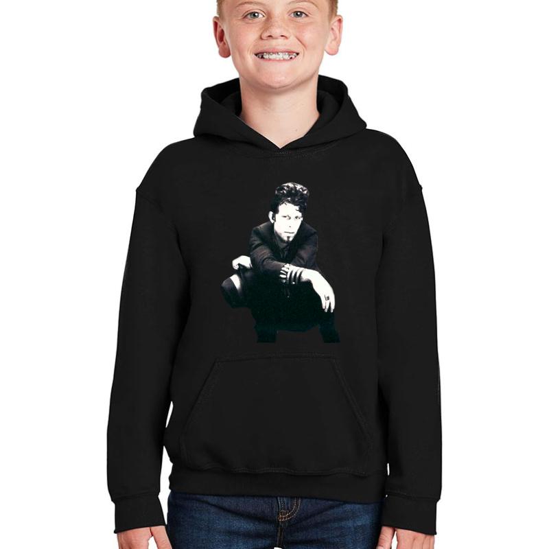 Tom Waits Image Youth Hooded Sweatshirt Boy Black