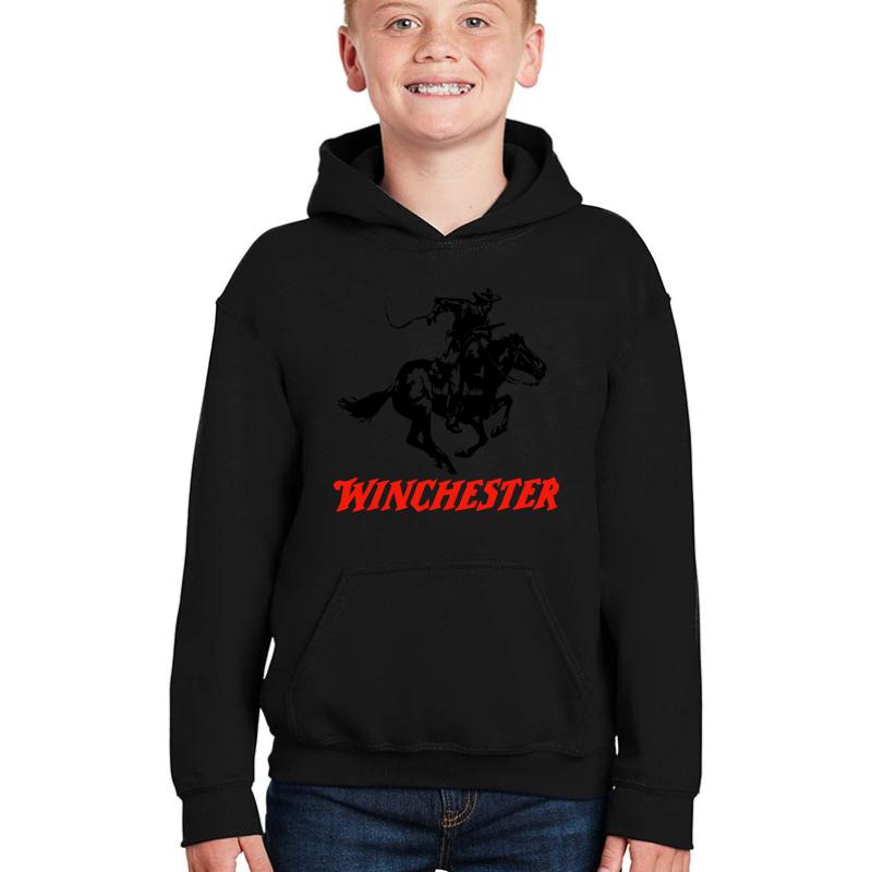 Winchester Logo Youth Hooded Sweatshirt Boy Black