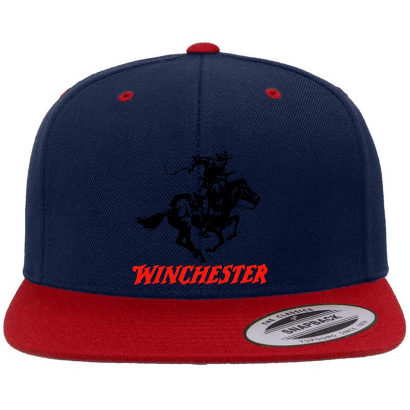 Winchester Logo Premium Flat Bill Snapback Cap  Navy