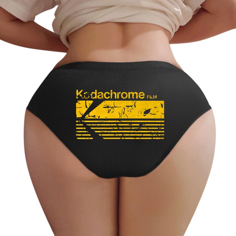 Vintage Photography: Kodak Kodachrome - Yellow Women Underwear Panties Women Black