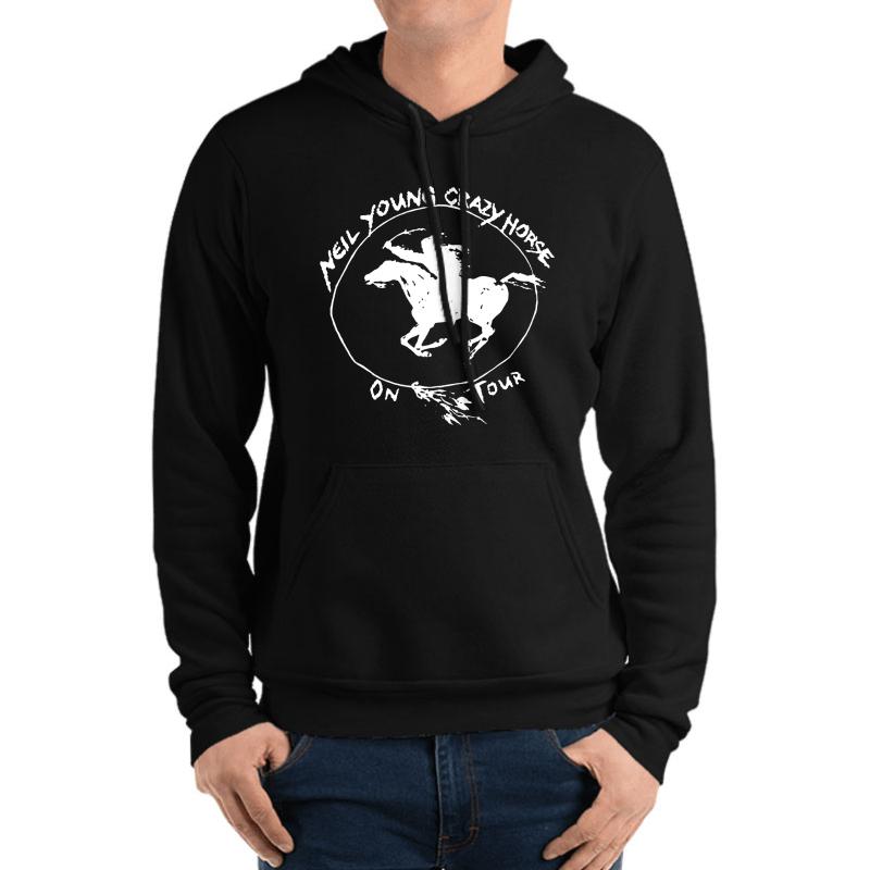 Tour Neil Young Crazy Horse Telur Black Unisex Hooded Sweatshirt Men Black