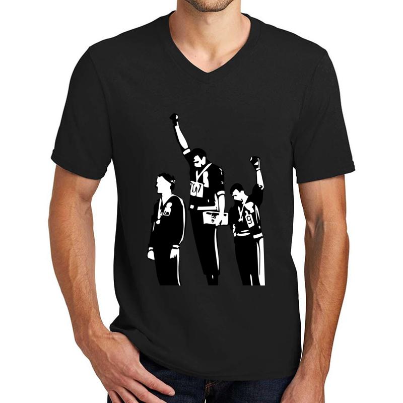 1968 Olympics Black Power Salute Unisex V-Neck T-Shirt Men Black