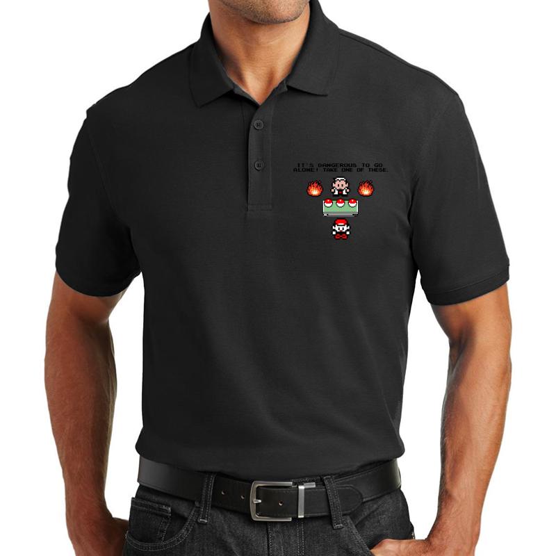 Zelda Pokemon Unisex Polo Jersey Sport Shirt Men Black