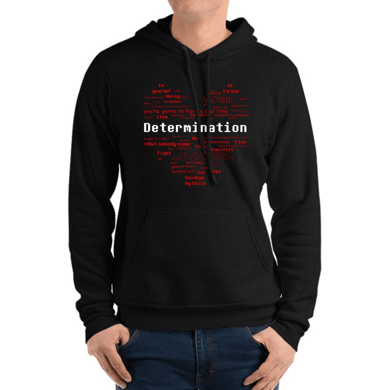 Undertale Word Heart Unisex Hooded Sweatshirt Men Black