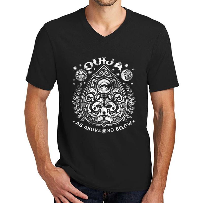 Victorian Ouija Planchette Unisex V-Neck T-Shirt Men Black