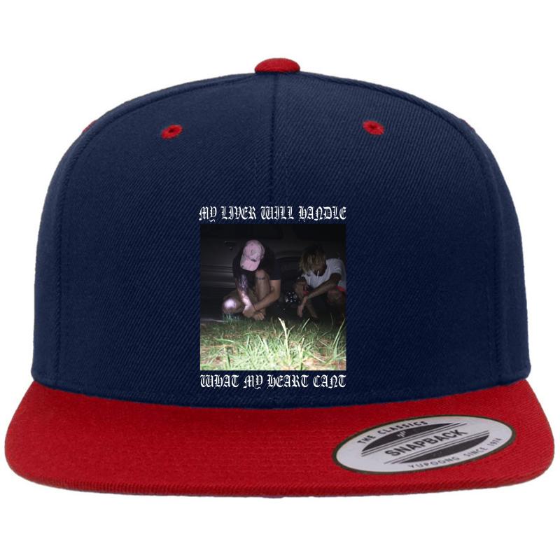 $Uicideboy$ My Liver Will Handle What My Heart Cant White  Premium Flat Bill Snapback Cap  Navy