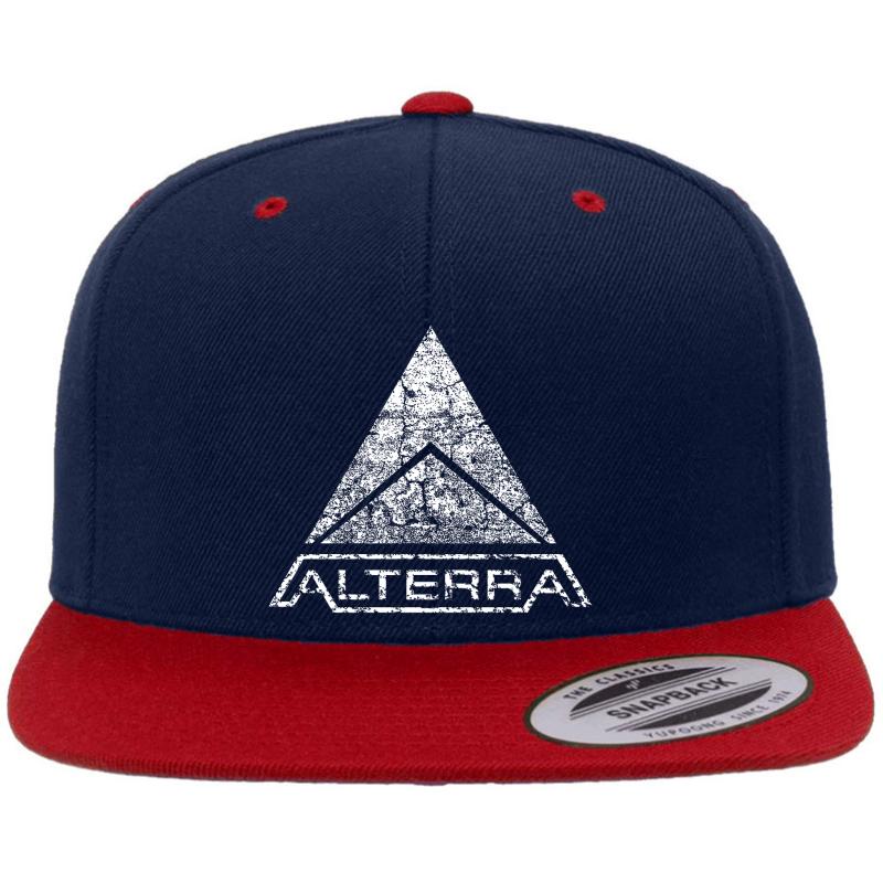 Alterra White Logo Premium Flat Bill Snapback Cap  Navy