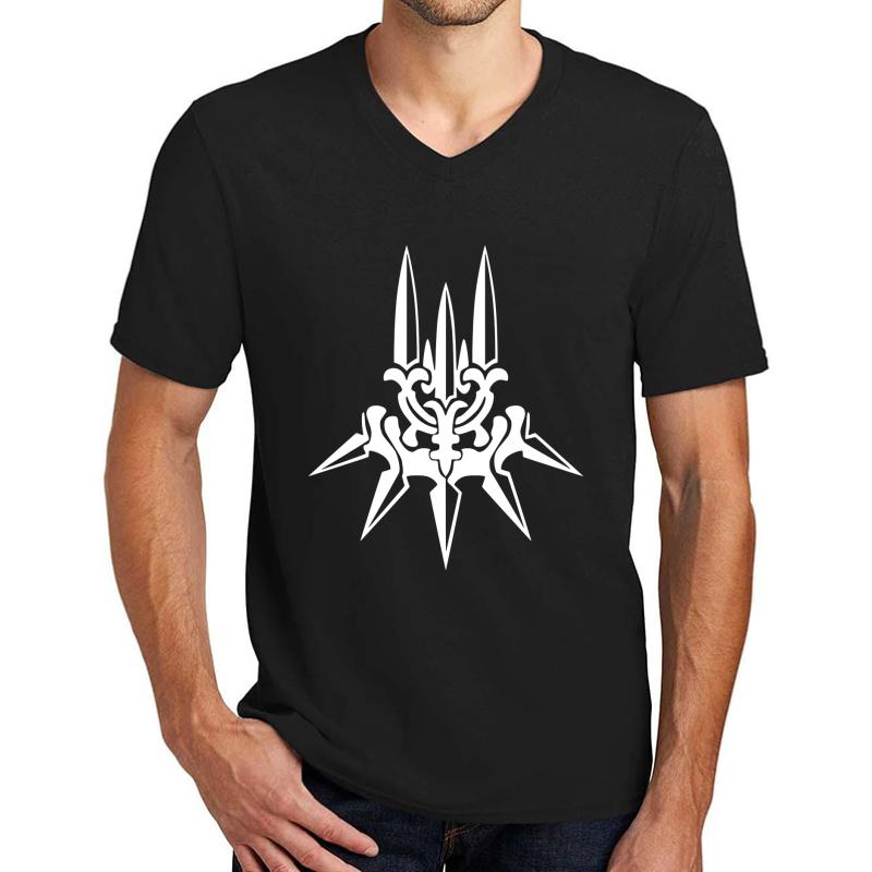 Yorha - White Insignia Unisex V-Neck T-Shirt Men Black