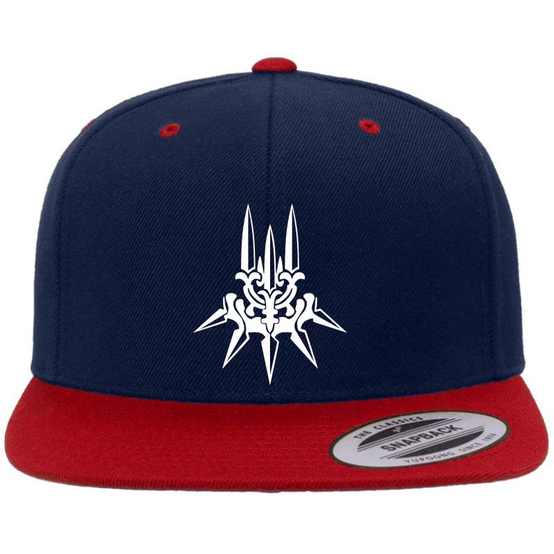 Yorha - White Insignia Premium Flat Bill Snapback Cap  Navy