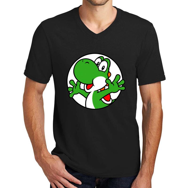 Yoshi Unisex V-Neck T-Shirt Men Black