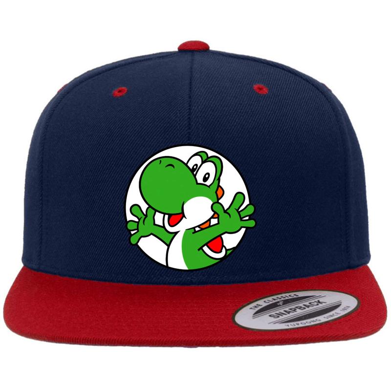 Yoshi Premium Flat Bill Snapback Cap  Navy