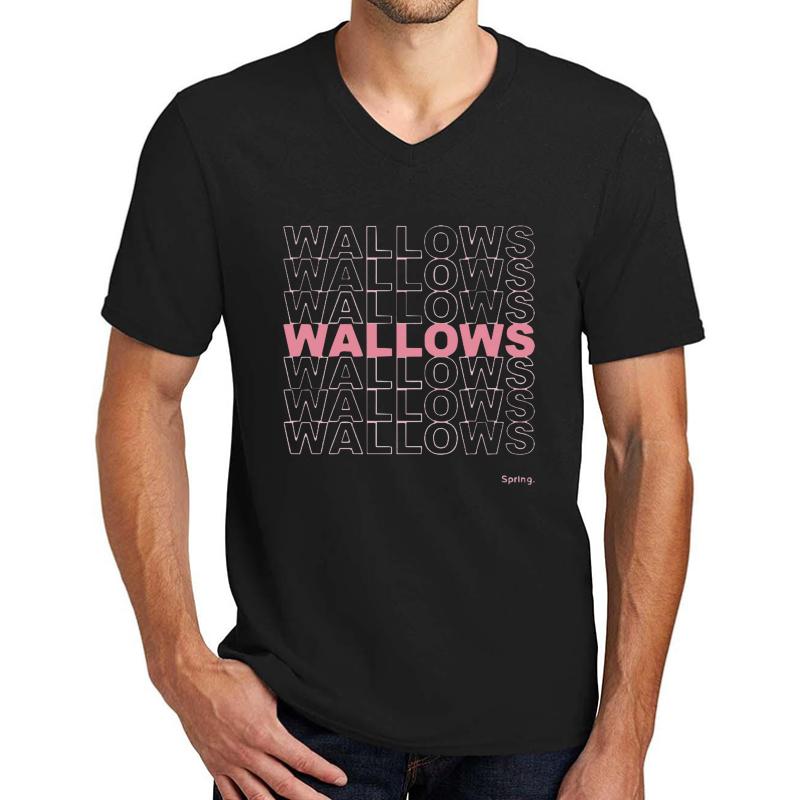 Wallows Spring Unisex V-Neck T-Shirt Men Black