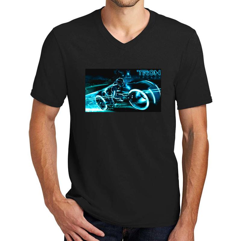 Tron Legacy Unisex V-Neck T-Shirt Men Black