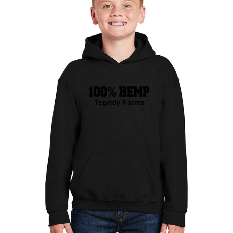 100% Hemp Tegridy Farms Shirt Youth Hooded Sweatshirt Boy Black