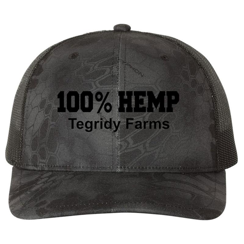 100% Hemp Tegridy Farms Shirt Richardson Premium Trucker Snapback Cap  Kryptek Typhon Black