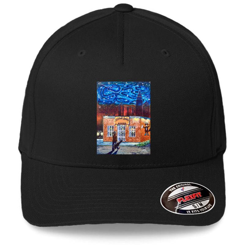 'The Thirsty Beaver Saloon' Flexfit Baseball Cap  Black