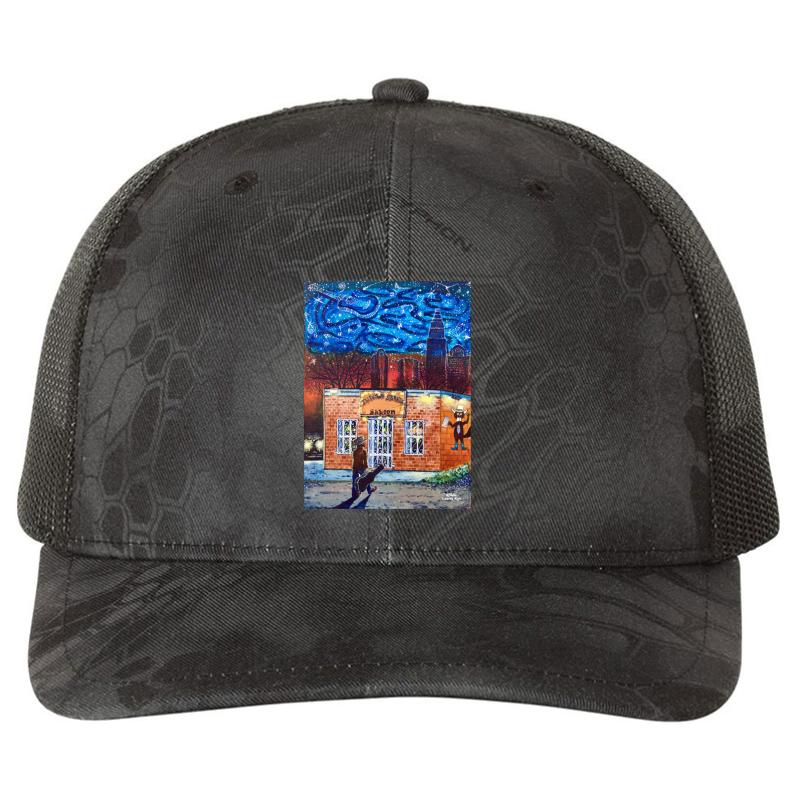 'The Thirsty Beaver Saloon' Richardson Premium Trucker Snapback Cap  Kryptek Typhon Black