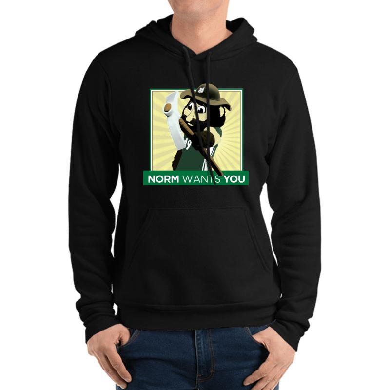 Unc Charlotte - Norm The Niner Unisex Hooded Sweatshirt Men Black