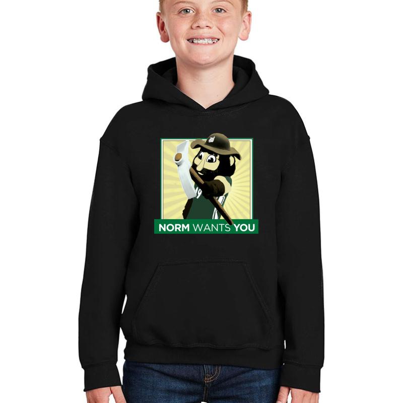 Unc Charlotte - Norm The Niner Youth Hooded Sweatshirt Boy Black