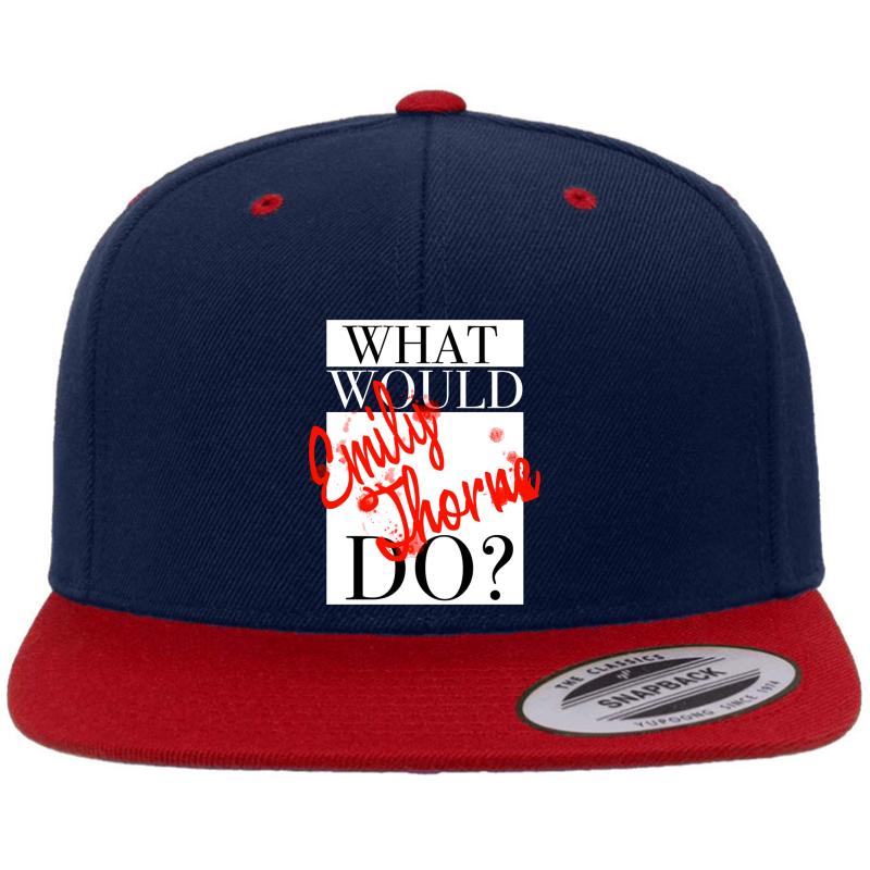 What Would Emily Thorne Do? Premium Flat Bill Snapback Cap  Navy