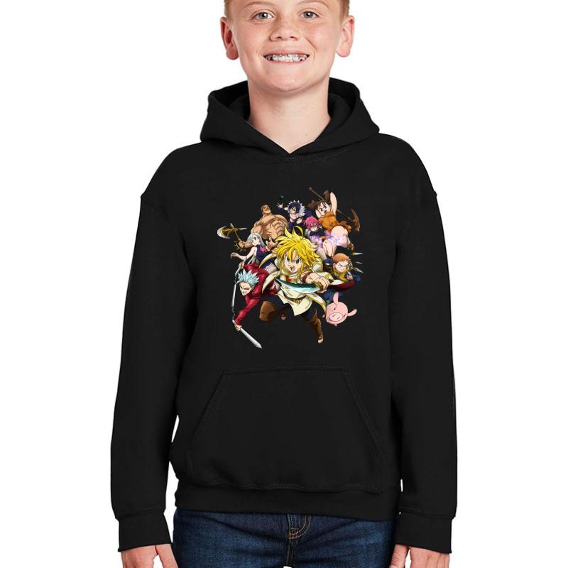 The Seven Deadly Sins Youth Hooded Sweatshirt Boy Black