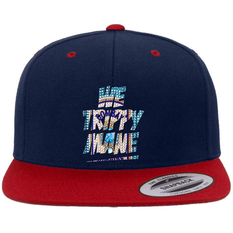 We Trippy Mane Premium Flat Bill Snapback Cap  Navy