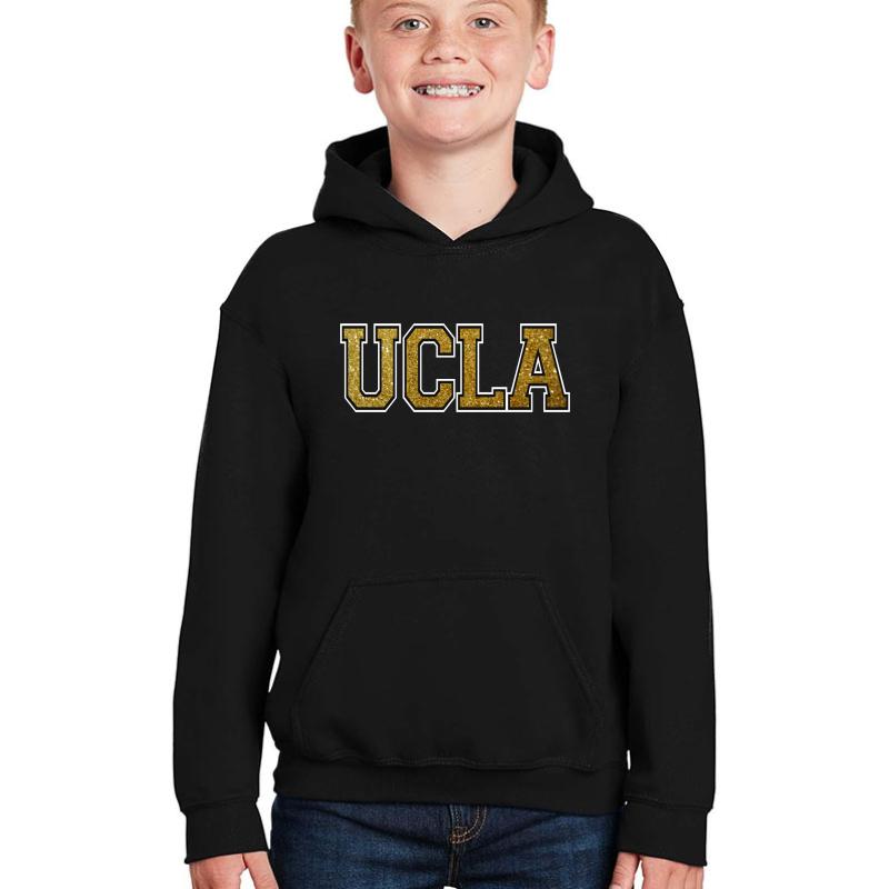 Ucla Glitter Design Youth Hooded Sweatshirt Boy Black