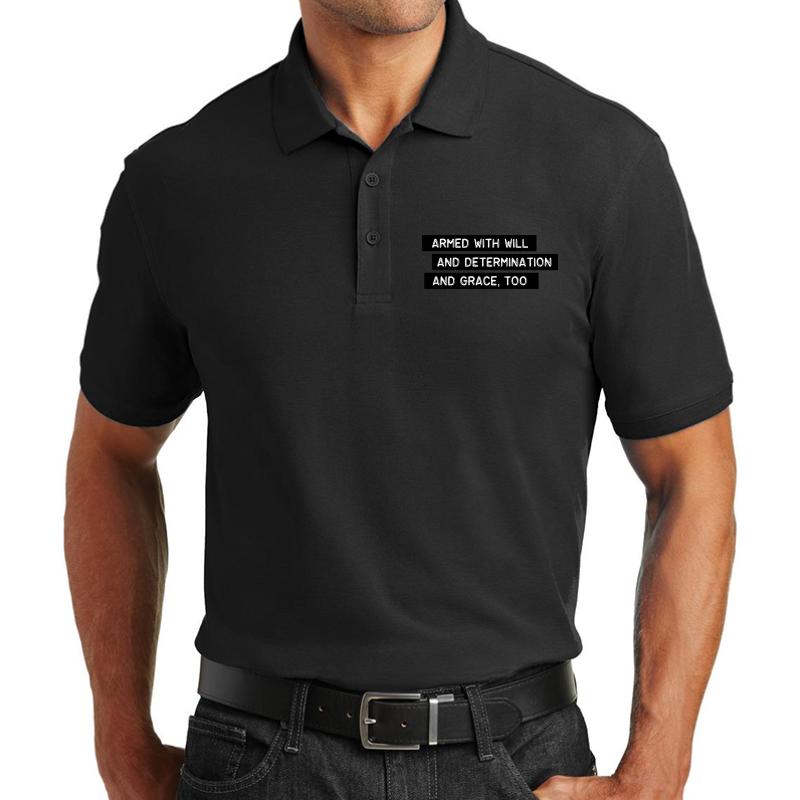 Armed With Will And Determination - And Grace Too - Tragically Hip Unisex Polo Jersey Sport Shirt Men Black