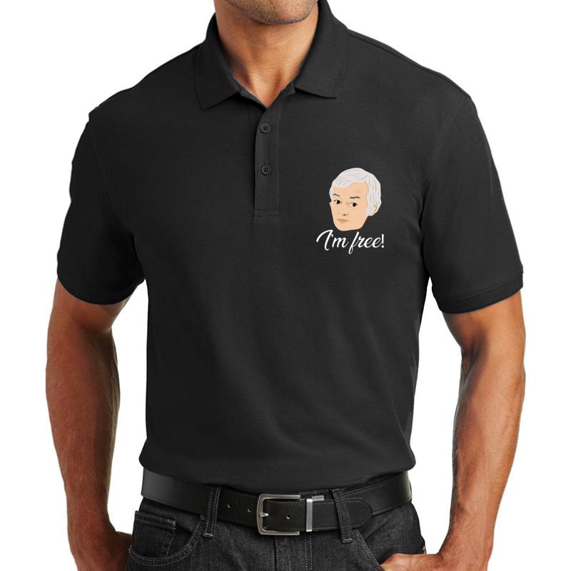 Are You Being Served - Mr Humphries I'm Free! Unisex Polo Jersey Sport Shirt Men Black