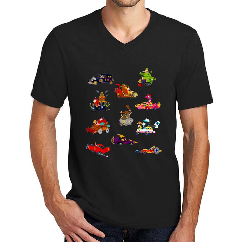 Wacky Races Collection Unisex V-Neck T-Shirt Men Black