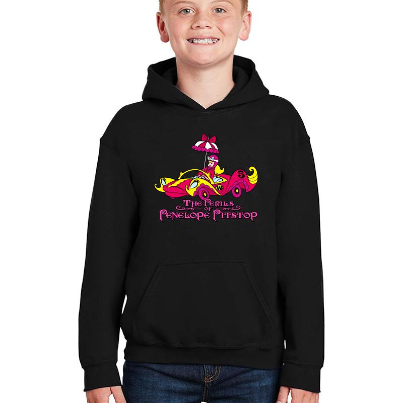 The Perils Of Penelope Pitstop Youth Hooded Sweatshirt Boy Black