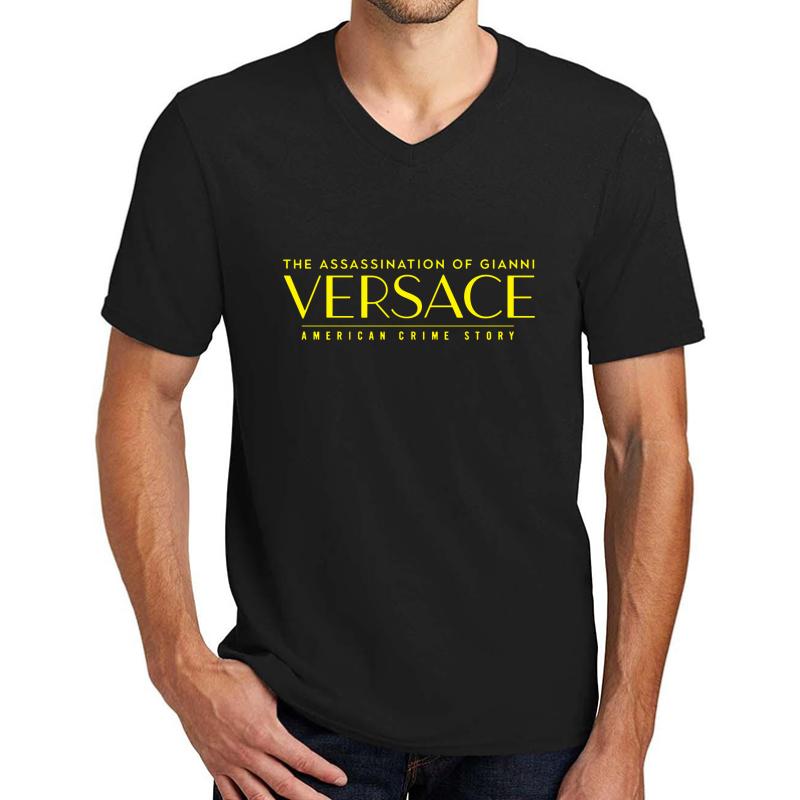 Acs Versace Unisex V-Neck T-Shirt Men Black