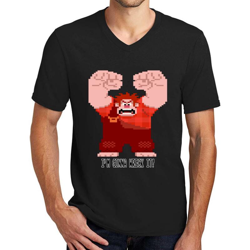 Wreck-It Ralph - Gonna Wreck It! Unisex V-Neck T-Shirt Men Black