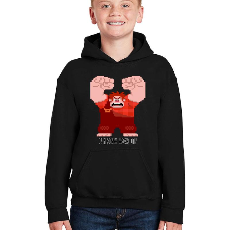 Wreck-It Ralph - Gonna Wreck It! Youth Hooded Sweatshirt Boy Black