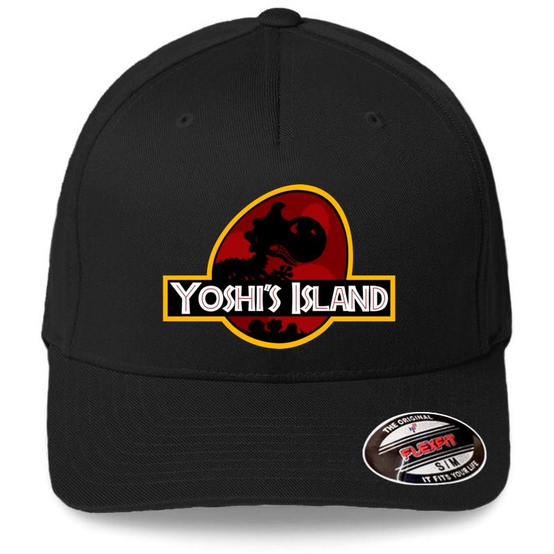 Yoshi Park Island Jurassic Park Flexfit Baseball Cap  Black