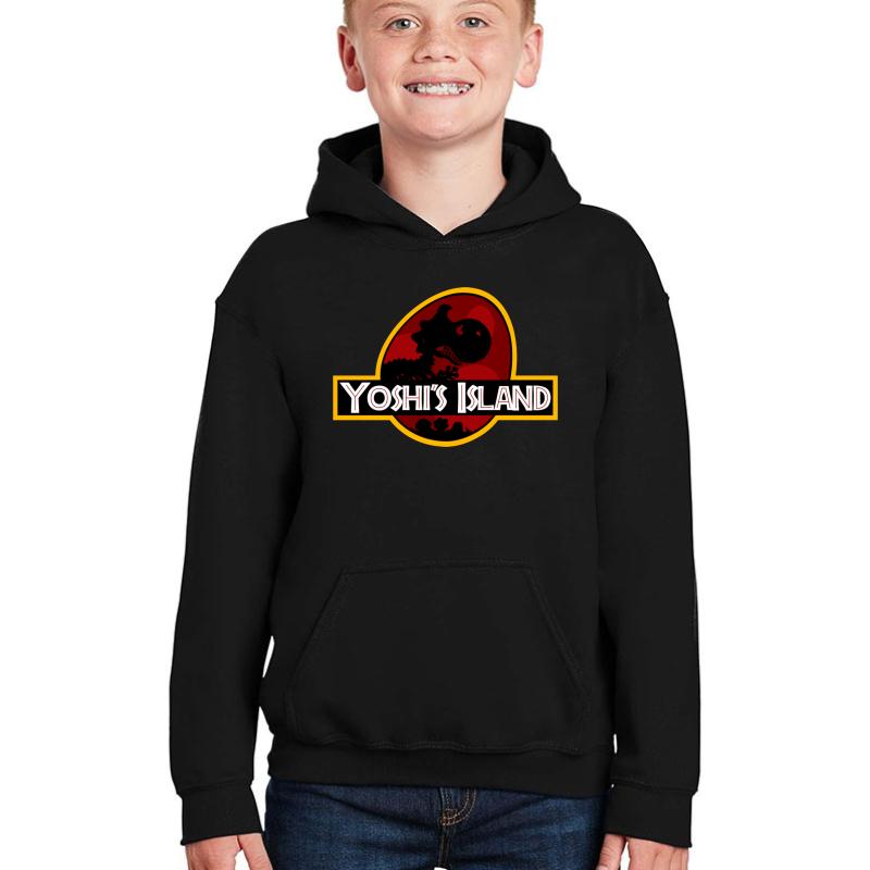 Yoshi Park Island Jurassic Park Youth Hooded Sweatshirt Boy Black