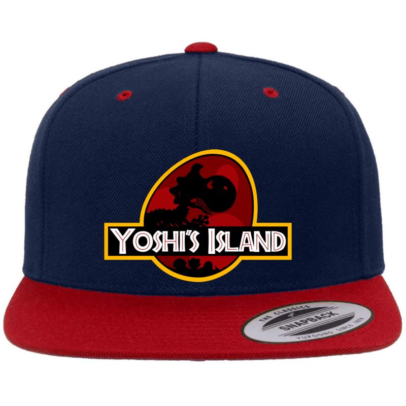 Yoshi Park Island Jurassic Park Premium Flat Bill Snapback Cap  Navy