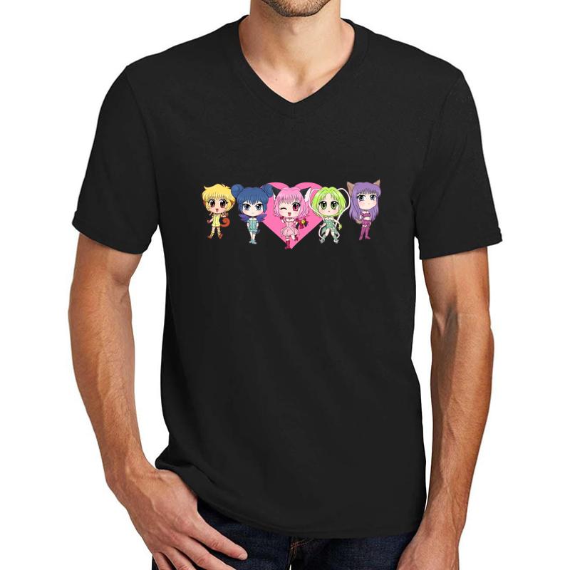 Tokyo Mew Mew Power Unisex V-Neck T-Shirt Men Black