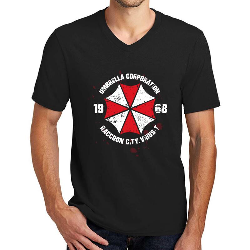 Umbrella Corporation Unisex V-Neck T-Shirt Men Black