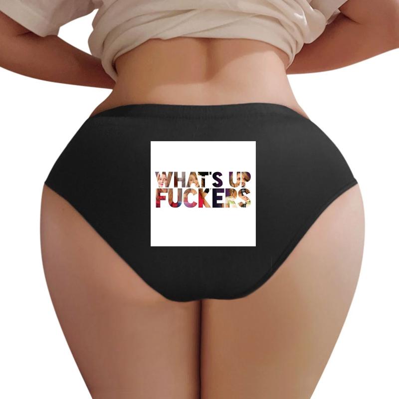 Whats Up F Ckers Women Underwear Panties Women Black