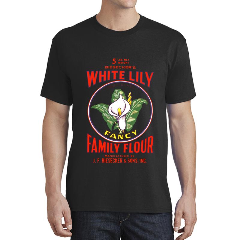 White Lily Unisex T-Shirt Men Black