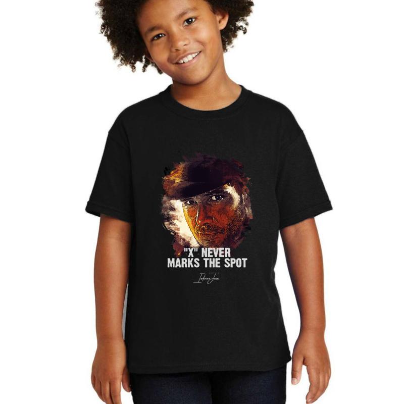 X Never Marks The Spot - Indiana Jones Youth T-Shirt Boy Black