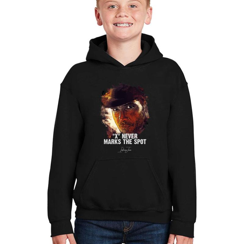 X Never Marks The Spot - Indiana Jones Youth Hooded Sweatshirt Boy Black