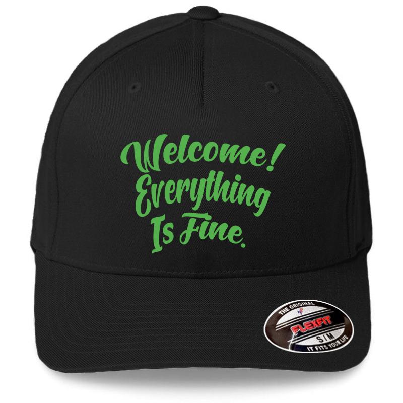 Welcome ! Flexfit Baseball Cap  Black