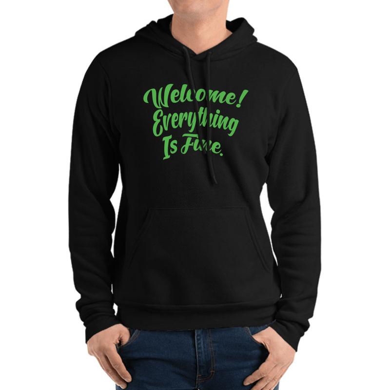 Welcome ! Unisex Hooded Sweatshirt Men Black