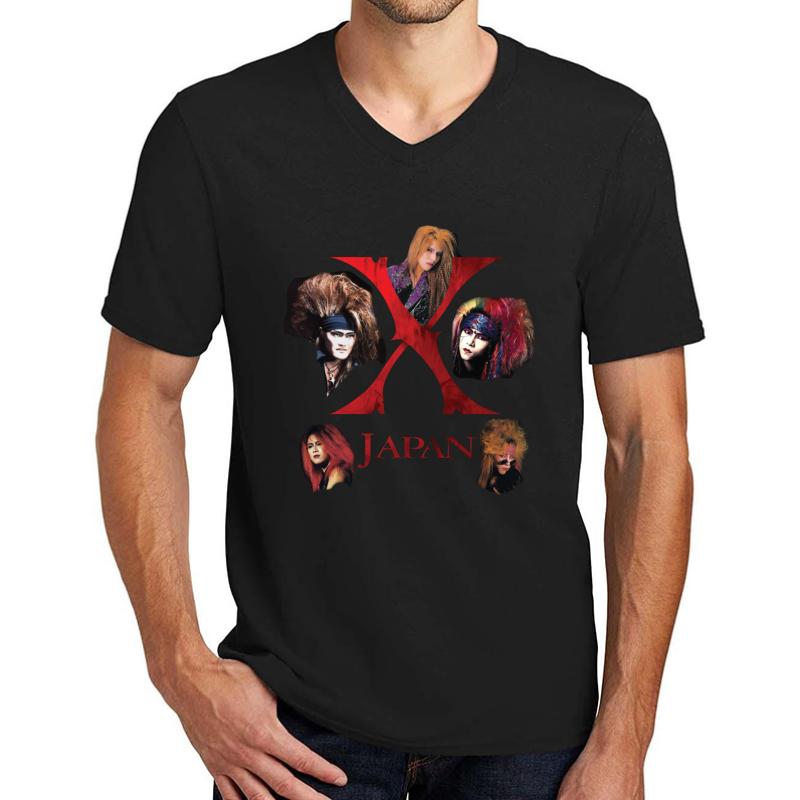 X Japan Classic 1988 Including Taiji  Unisex V-Neck T-Shirt Men Black